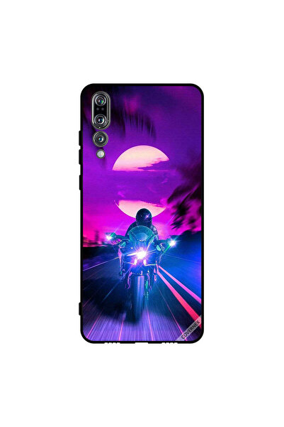 Covernex غطاء حماية لهاتف هواوي P20 Pro، راكب الدراجة النارية يترك القمر خلفه
