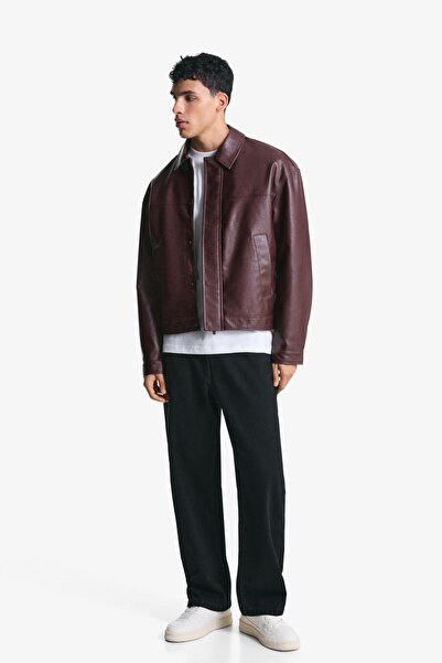 Bershka Boxy fit suni deri ceket
