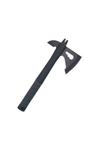 dalimag Camping Self-Defense Axe, 33 cm, Double Blade, Rubber Handle, Chain Model, Black