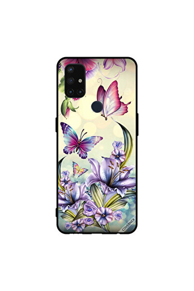 Covernex غطاء حماية لهاتف Oneplus Nord N10 5G بنقشة زهور أرجوانية وفراشات