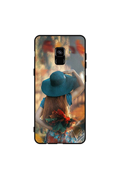 Covernex غطاء حماية لهاتف سامسونج جالاكسي A8+ (2018) - فتاة قبعة تخفي أوراق الحب