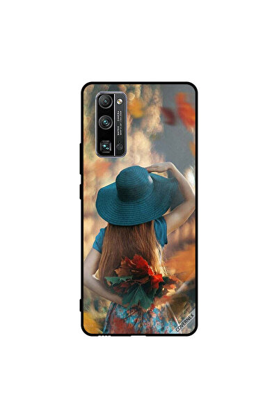 Covernex غطاء حماية لهاتف Honor 30 Pro+ بتصميم فتاة قبعة تخفي أوراق الحب