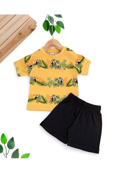voyyo kids baby Boy's Summer Parrot Printed Single Bottom Top 2-3-4-5-6 Years Cotton Set