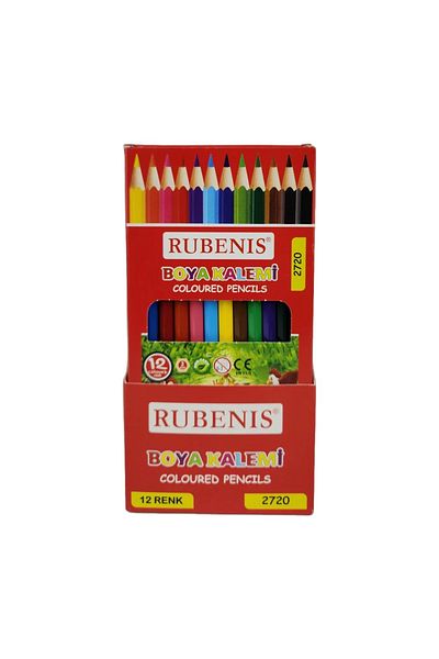 Rubenis Full Size 12 Colors Dry Crayons Cardboard Box