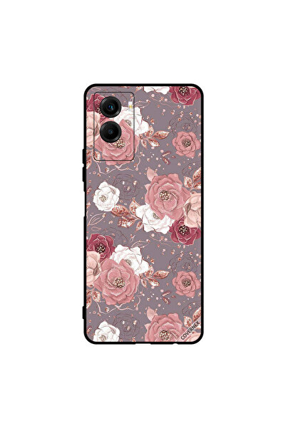 Covernex غطاء حماية لهاتف Vivo Y55s 5G بلون الشوكولاتة ونقشة زهور