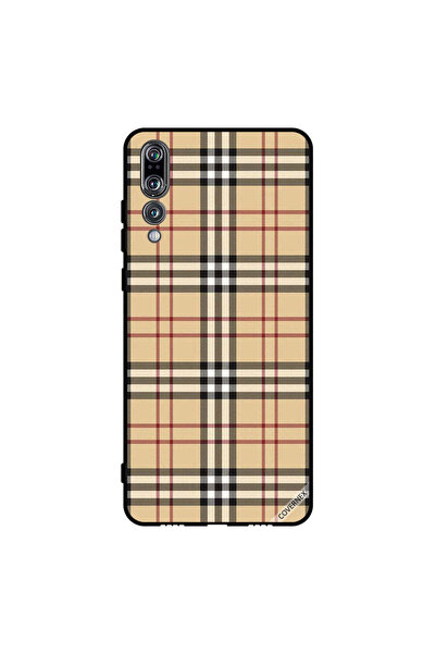 Covernex غطاء حماية لهاتف هواوي بي 20 برو بخطوط حمراء وسوداء على القماش