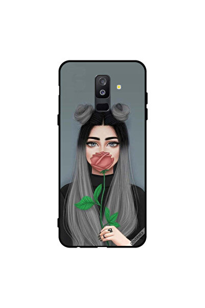 Covernex غطاء حماية لهاتف سامسونج جالاكسي A6+ (2018) - فتاة لطيفة تخفي فمها ع...