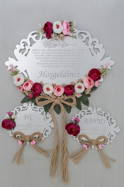 Evsay Plexiglass Door Ornament and Prayer Bathroom Wc Set Set of 3 Set Door Ornament Wall Decoration