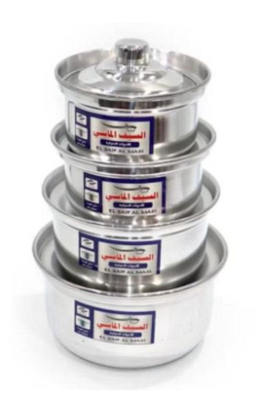 Generic 4-piece silver cooking pot, 14-20 cm