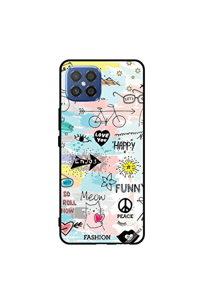 Covernex غطاء حماية لهاتف هواوي نوفا 8 SE 4G Doodle Meow Enjoy