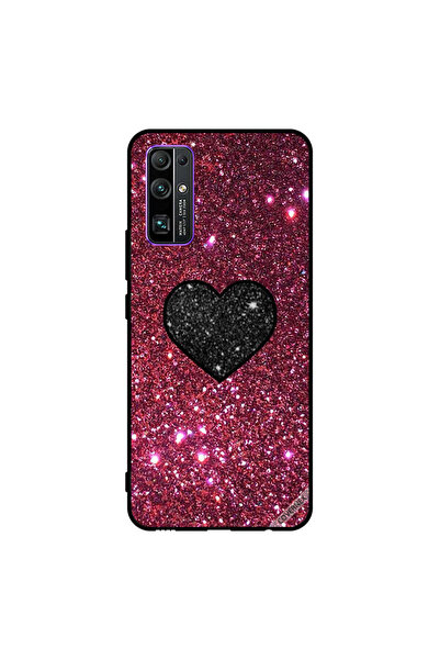 Covernex غطاء حماية لهاتف Honor 30 قلب أسود مع بريق أحمر