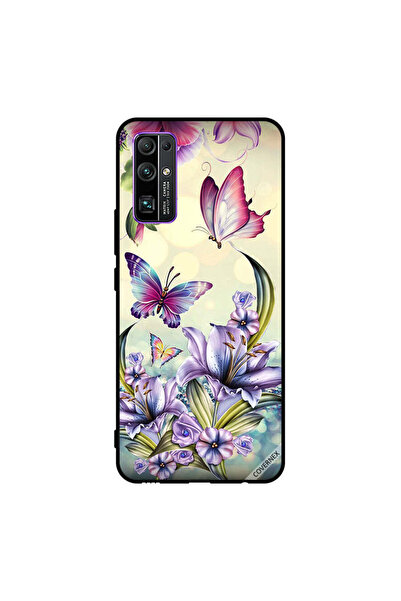 Covernex غطاء حماية لهاتف Honor 30 بنقشة زهور أرجوانية وفراشات