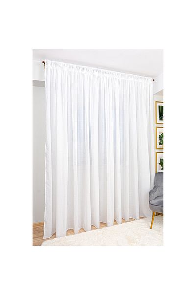 Harnicuta Softy Curtain in Immaculate White Linen L 300cm x H 265cm with Rejansa