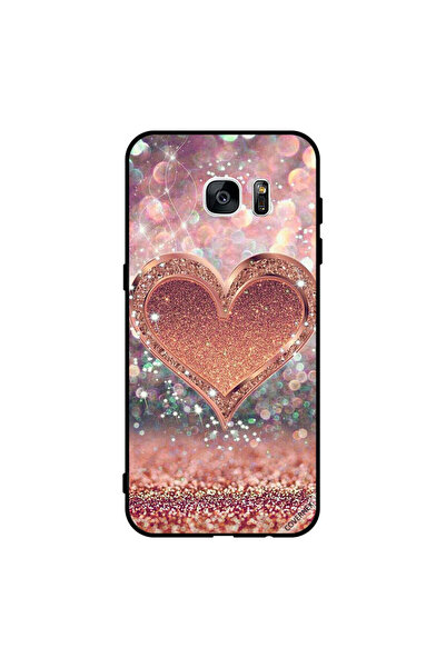 Covernex غطاء حماية لهاتف سامسونج جالاكسي S7 إيدج - قلب ذهبي لامع