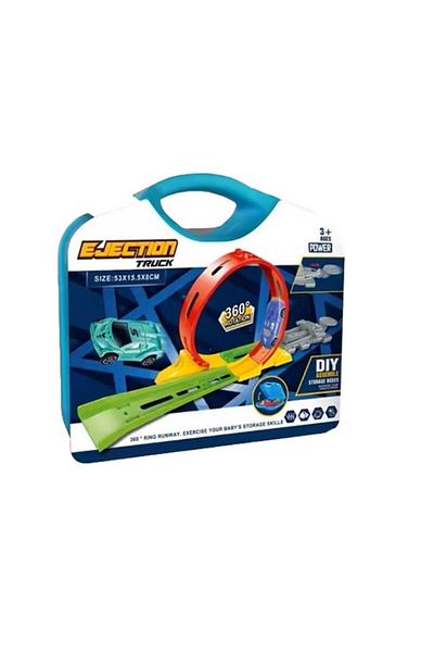 dalimag Masina Interactive Set de pista de curse, Constructor DIY Pentru copii, 22 cm, Multicolor, Dalimag