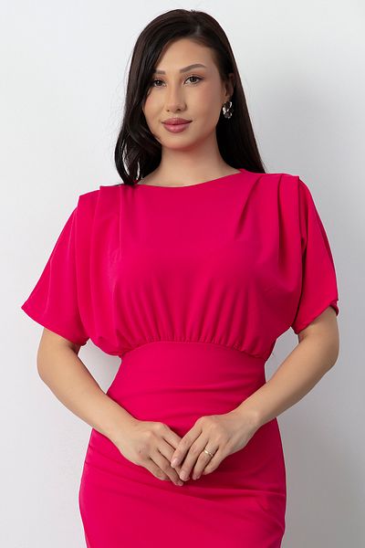 PULLIMM Rochie cu mânecă liliac plisată în față DKS1274