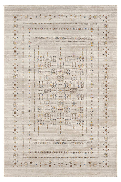 Moqa A Different Carpet Anadolu 4005 Kemik Otantik Desenli Halı - Antialerjik, Pamuk Taban, 6 mm Hav Yüksekliği