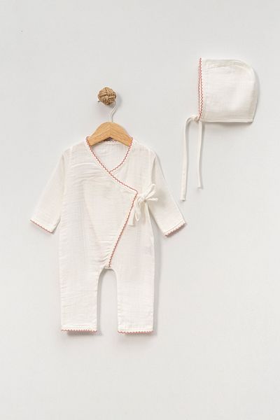 Riffy Baby Regular Riffy Double Breasted Muslin Jumpsuit-Hat Double Suit Casual/Daily Basic Organic Woven Cotton