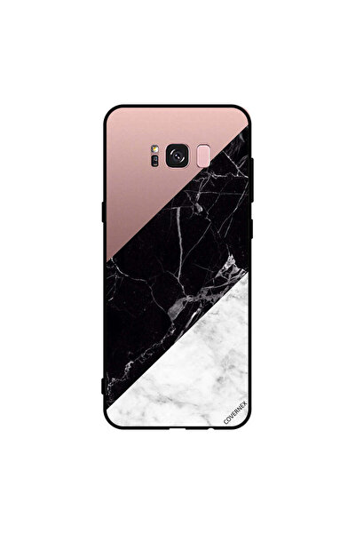Covernex غطاء حماية لهاتف سامسونج جالاكسي S8+، أبيض، أسود، سطح رخامي بنمط عادي