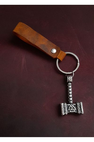 BSN Store Thor Hammer Figure Keychain Premium Hand Made Real Leather Keychain