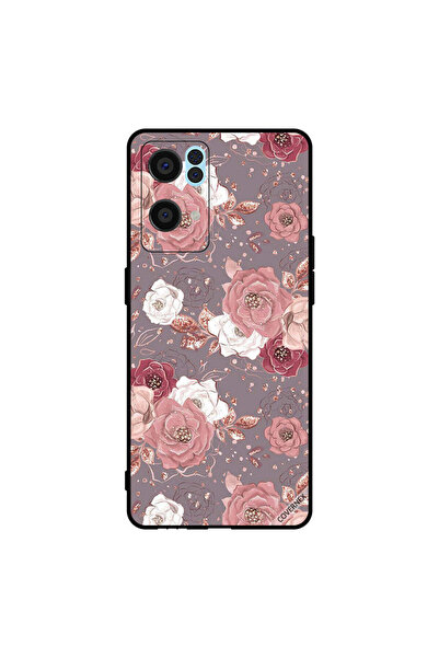 Covernex غطاء حماية لهاتف Oppo Reno7 Pro 5G بلون الشوكولاتة ونقشة الزهور