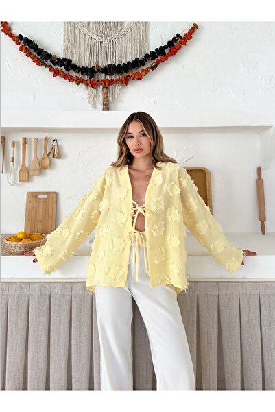 Ekim Store Püskül Bağlama Detaylı Kimono Gömlek