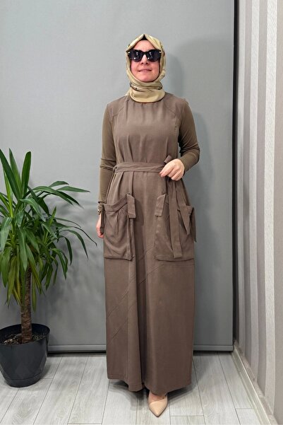 MissWhence Pocket Detailed Basic Dress Mink 37814