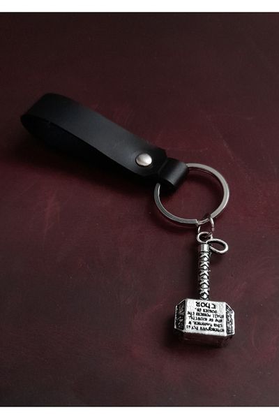 BSN Store Thor Hammer Symbol Keychain Hand Made Real Leather Keychain