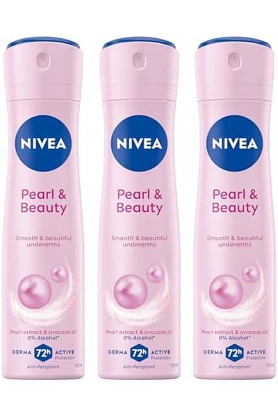 NIVEA Pearl & Beauty Antiperspirant Deodorant for Women, Soft & Smooth, 48H Active Protection, 0% Al