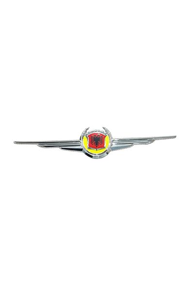 YAVAS OTO Wreath Arma Plastic Chrome Albanian Flag Logo Yellow Frame
