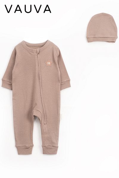 Vauva Baby Kids Girls Boys Zipper Jumpsuit Seasonal Long Sleeve Breathable Custom Rompers