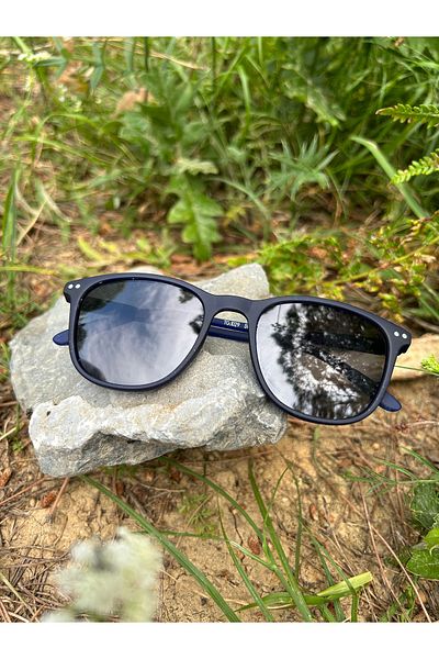 Ferrucci Navy Blue Matte Square Framed Brand Model Unisex Sunglasses