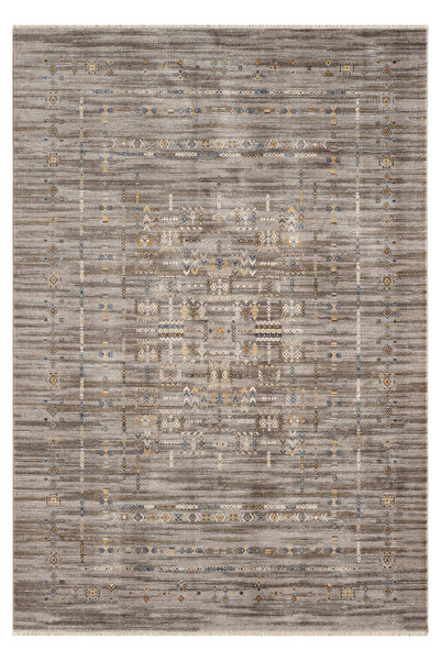 Moqa A Different Carpet Anadolu 4006 Gri Otantik Desenli Halı - Antialerjik, Pamuk Taban, 6 mm Hav Yüksekliği