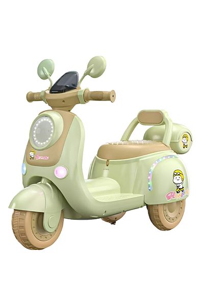 Fitness World Kids Electric Ride-On Tricycle with Lights and Music Rechargeable Battery Operated, green