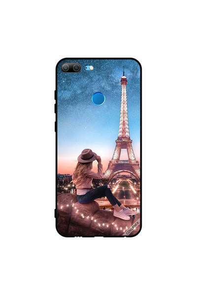 Covernex غطاء حماية لهاتف Honor 9 Lite - فتاة قبعة بنية وبرج إيفيل