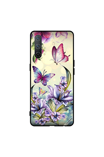 Covernex غطاء حماية لهاتف Oneplus Nord CE 5G بنقشة زهور أرجوانية وفراشات