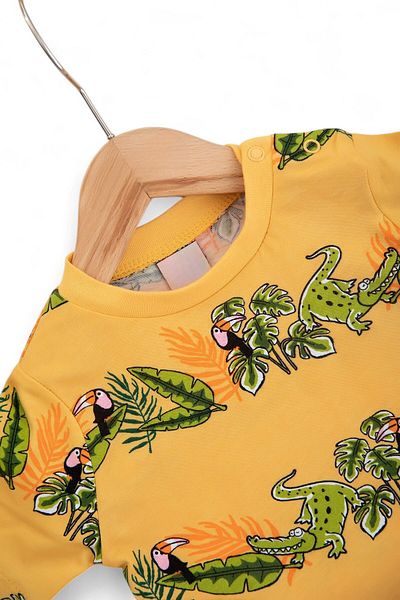 voyyo kids baby Boy's Summer Parrot Printed Single Bottom Top 2-3-4-5-6 Years Cotton Set