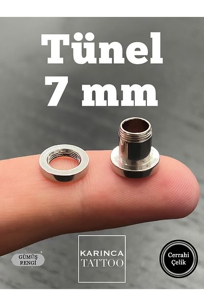 Karınca Piercing 7 mm Tunnel Piercing Surgical Steel Ant Tattoo