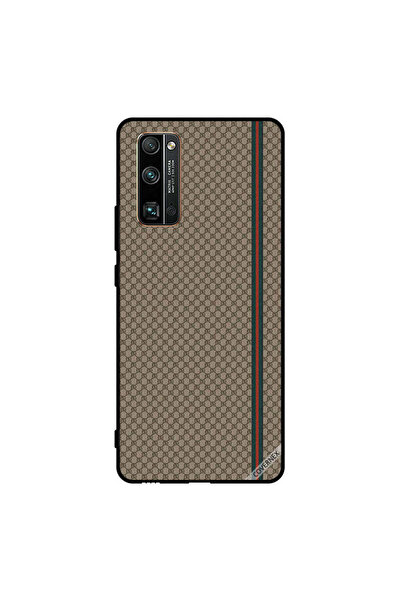 Covernex غطاء حماية لهاتف Honor 30 Pro بخطوط حمراء وخضراء على نمط بني