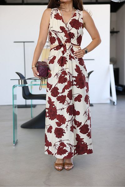 Özge Özgenç Patterned Low Waist Dress