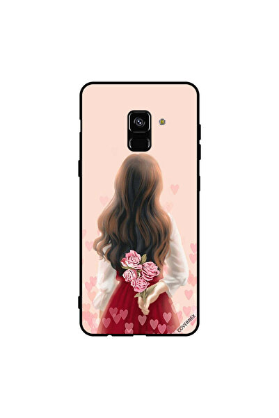 Covernex غطاء حماية لهاتف سامسونج جالاكسي A8+ (2018) فتاة تخفي الزهور