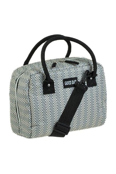OEM Geanta izoterma, dimensiune 27x14x20 cm, capacitate 7 l, Alb/Negru