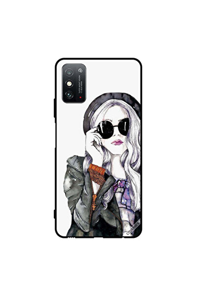 Covernex غطاء حماية لهاتف Honor X10 Max 5G أسود زجاجي ستايلس لطيف للبنات
