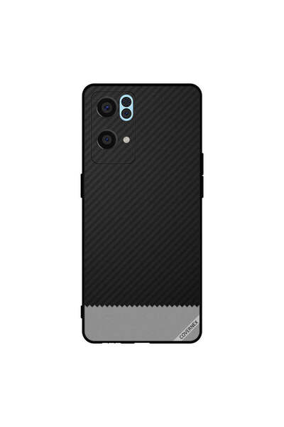 Covernex غطاء حماية لهاتف Oppo Reno7 Pro 5G بنمط خطوط سوداء ورمادية