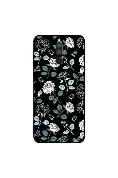 Covernex غطاء حماية لهاتف هواوي ميت 10 لايت بنقشة زهور باللونين الأبيض والأسود