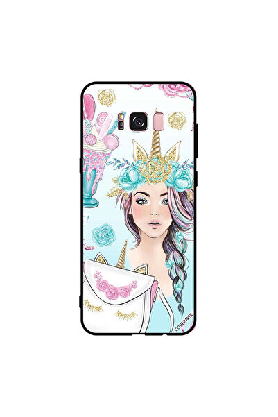 Covernex غطاء حماية لهاتف سامسونج جالاكسي S8+ بتصميم رموش على الحقيبة وفتاة و...