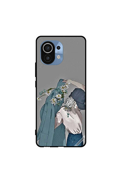 Covernex غطاء حماية لهاتف شاومي مي 11 بغطاء رأس فتاة ترتدي معطفًا مزهرًا