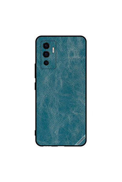 Covernex غطاء حماية لهاتف Vivo V23e 5G بنمط جلدي أزرق