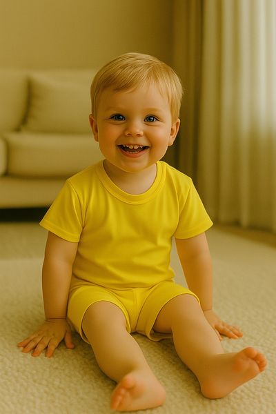 cimcim baby Solid Color Cotton Shorts Suit
