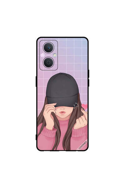 Covernex غطاء حماية لهاتف Oppo A96 - سناب لوف - فتاة ذات قبعة سوداء